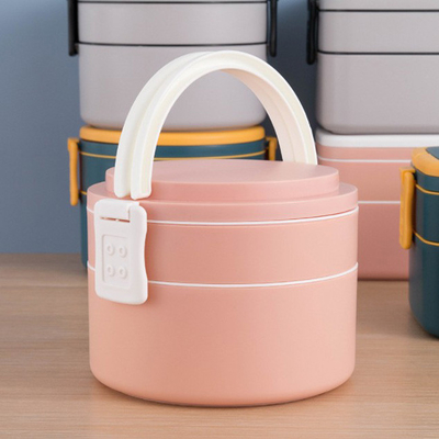 Fiambrera multi plástica Bento With Spoon 1000ml 1400ml del compartimiento de la capa doble