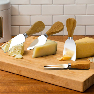 cuchillos del queso de 4pcs 6pcs fijados con acero inoxidable de la manija de madera