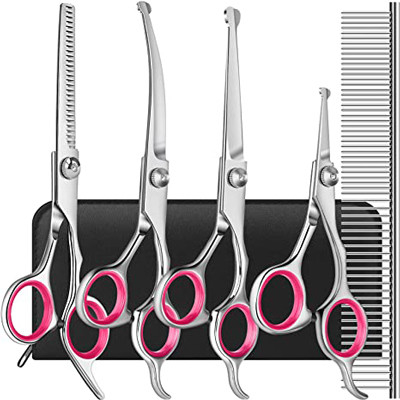 6 en las tijeras de acero inoxidables Kit With Safety Round Tips de 1 preparación del perro