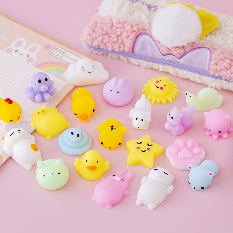 Juguetes de la persona agitada de 50PCS TPR Mini Animal Squishy Stress Toys Mochi para el alivio de tensión