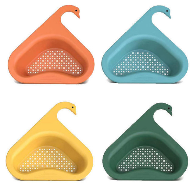 Fuentes multiusos de la cocina del filtro del fregadero del triángulo del estante del dren de la cesta de dren del cisne