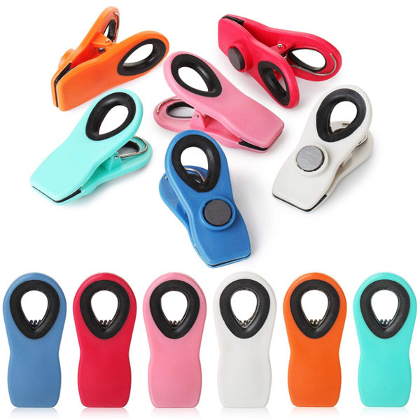 Clips magnéticos plásticos coloridos de los PP TPR del bolso para el refrigerador 3 pulgadas