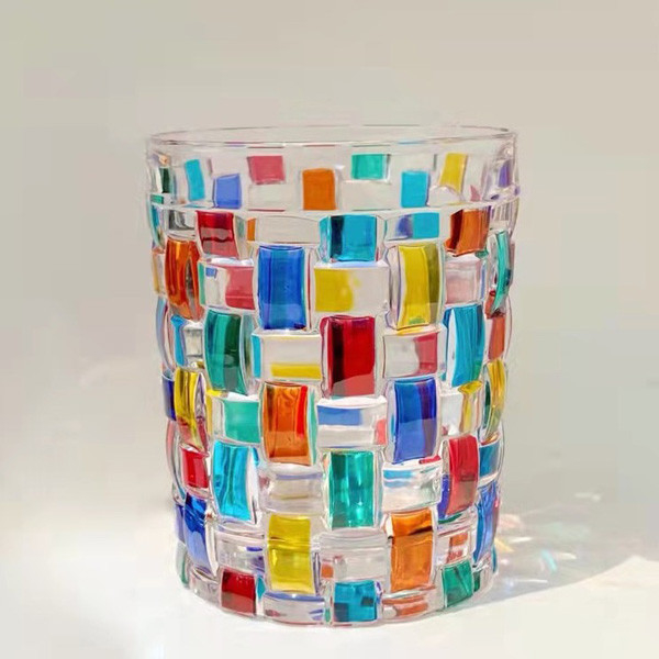 Mosaico colorido Crystal Glass Cup Mug del estilo del Ins para el whisky 270ml del café express